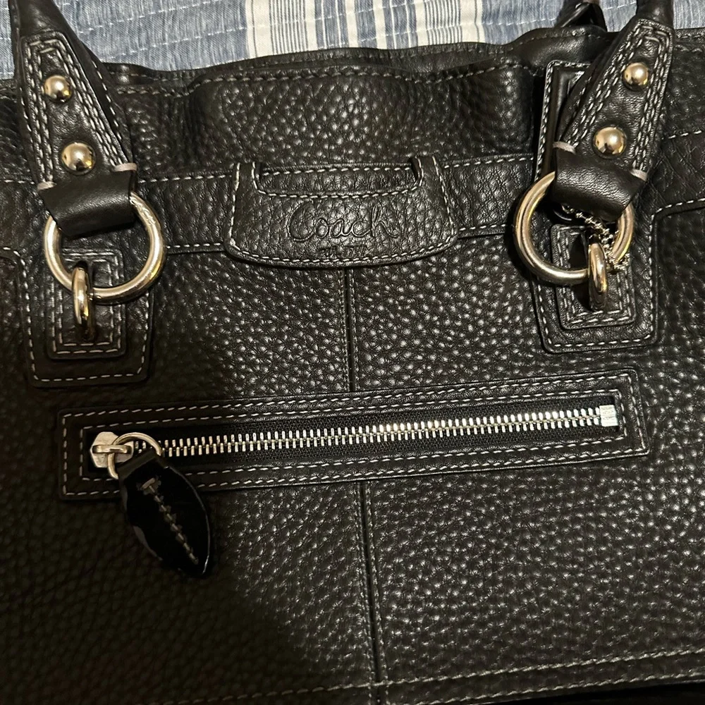 Coach Black Leather Shoulder Bag - Picture 2 of 7